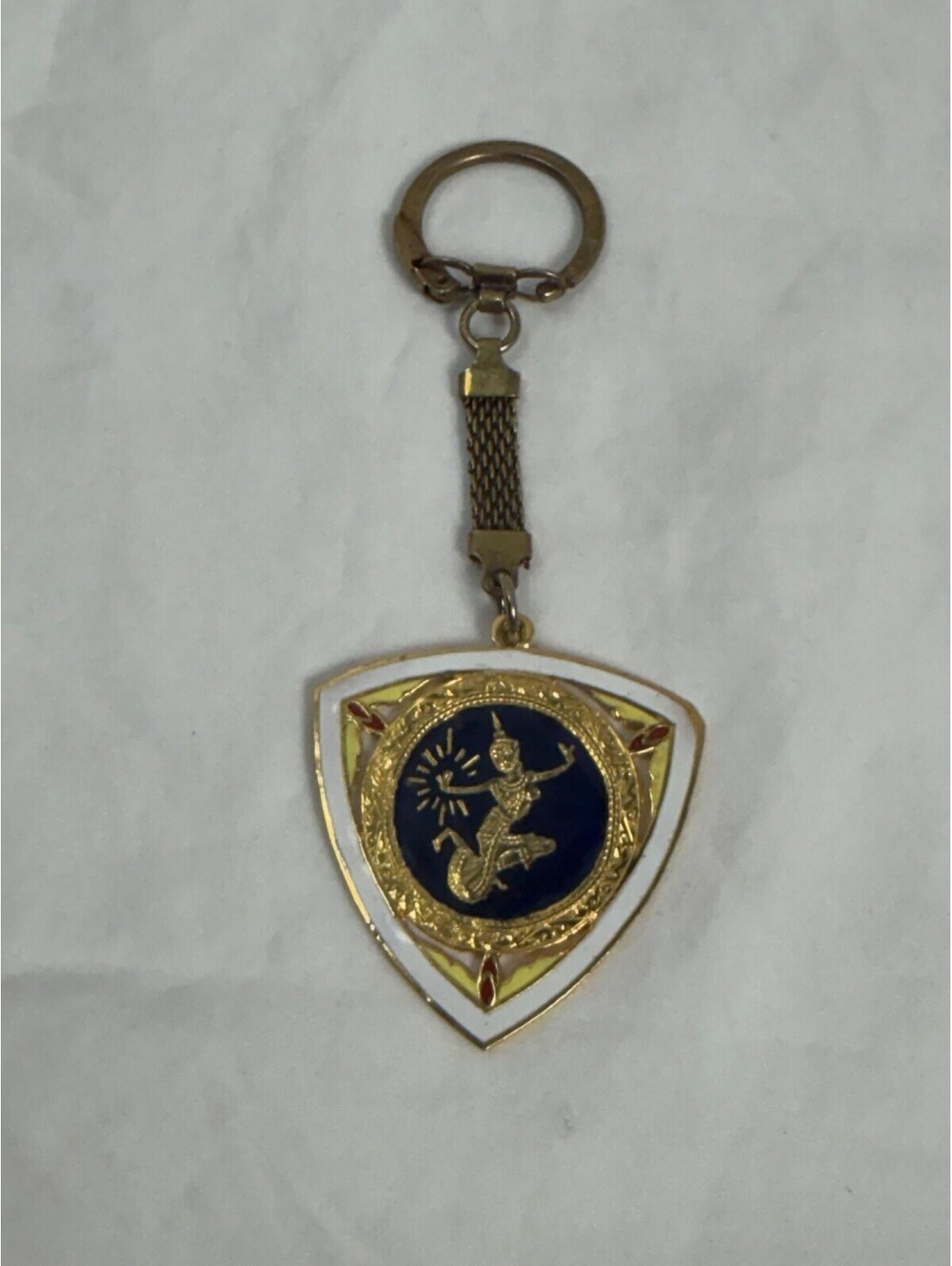 Vintage Siam/Thai Enamel Keychain Made In Thailand